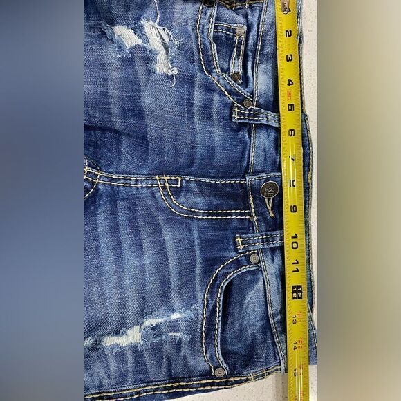 BKE 27x25 Sabrina Distressed Low Rise Stretch Cropped Denim Jeans - Picture 5 of 10